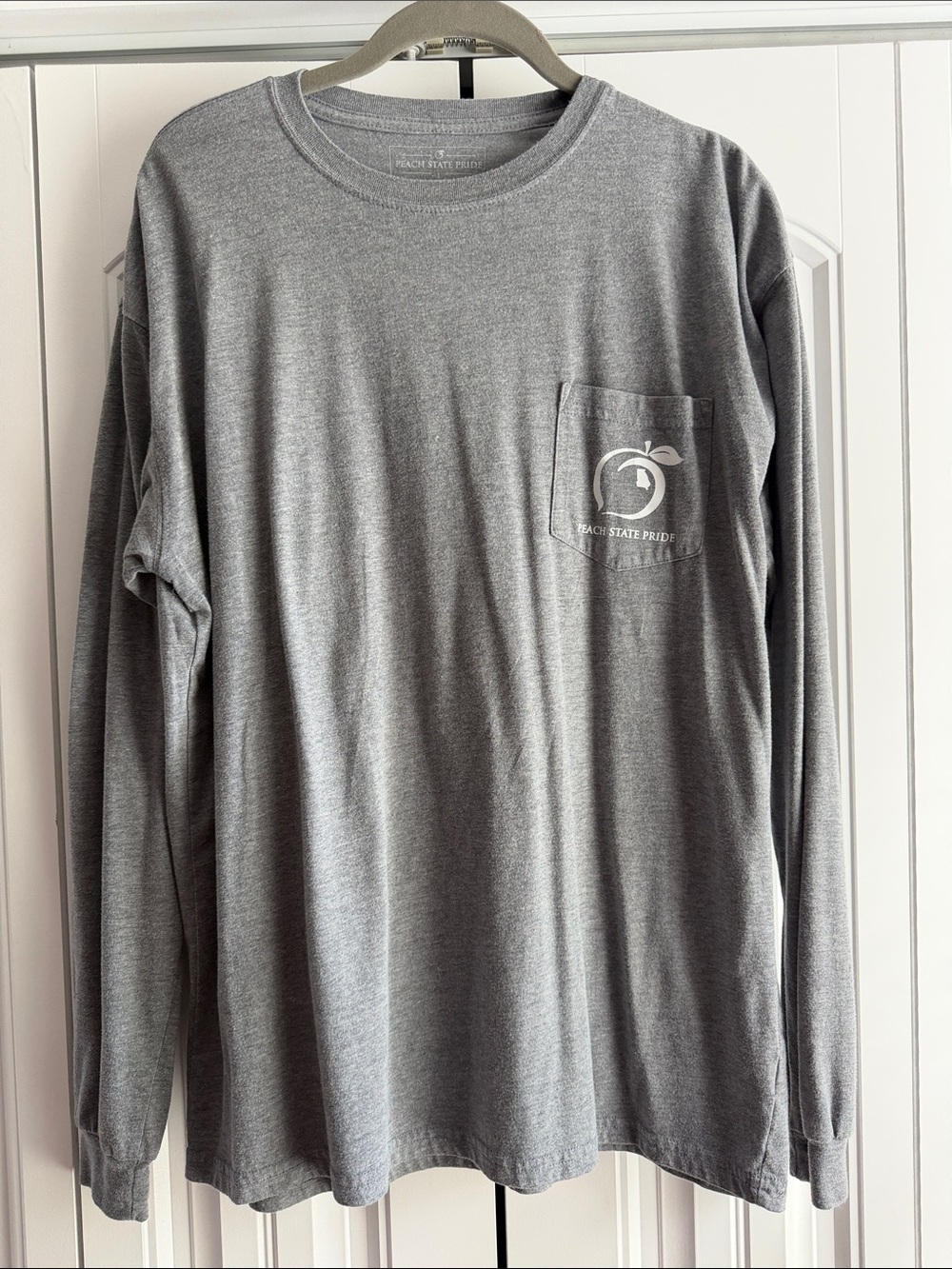 MENS PEACH STATE PRIDE LONG SLEEVE HENLEY TEE